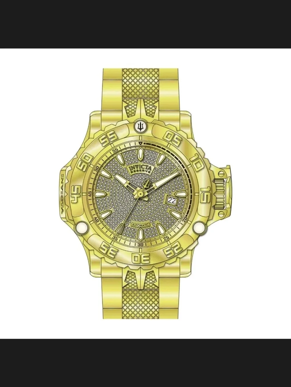 Invicta Reserve Poseidon 1.71 Carat Diamond Automatic Watch 55mm